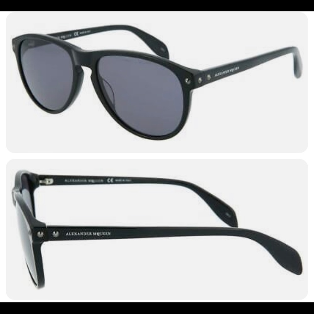 Alexander McQueen AM0098S 001 Black Sunglasses Sonnenbrille Gray Lens Size 55